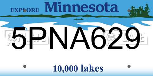 5PNA629 Minnesota License Plate