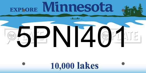 5PNI401 Minnesota License Plate
