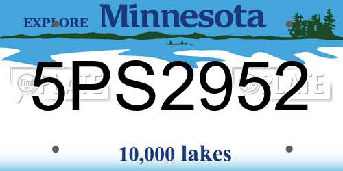 5PS2952 Minnesota License Plate