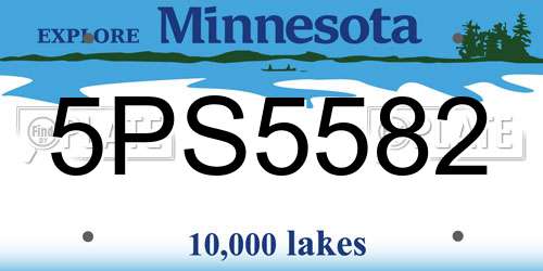 5PS5582 Minnesota License Plate