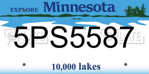 5PS5587 Minnesota License Plate
