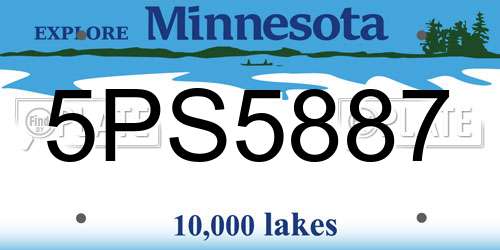 5PS5887 Minnesota License Plate
