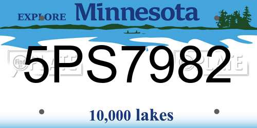 5PS7982 Minnesota License Plate
