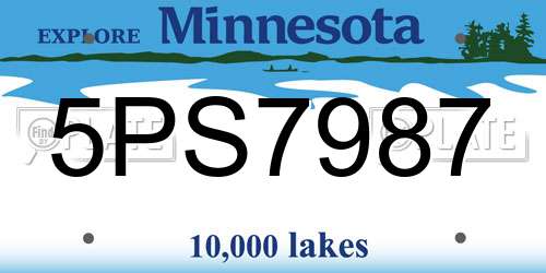 5PS7987 Minnesota License Plate