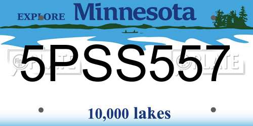 5PSS557 Minnesota License Plate