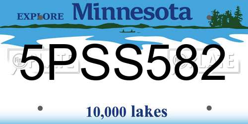 5PSS582 Minnesota License Plate