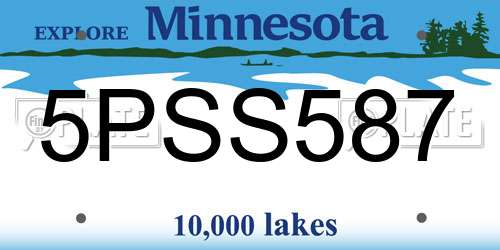 5PSS587 Minnesota License Plate