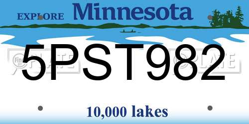 5PST982 Minnesota License Plate