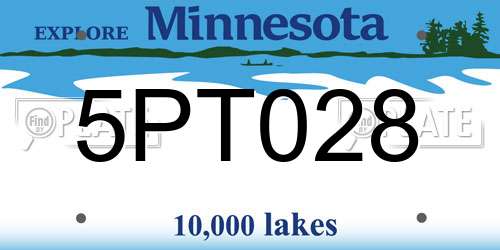 5PT028 Minnesota License Plate