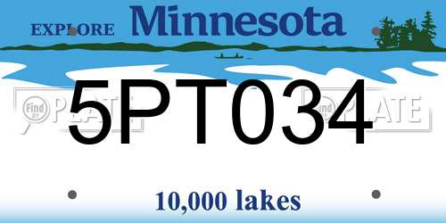5PT034 Minnesota License Plate