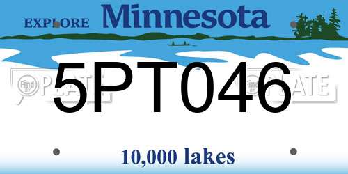 5PT046 Minnesota License Plate