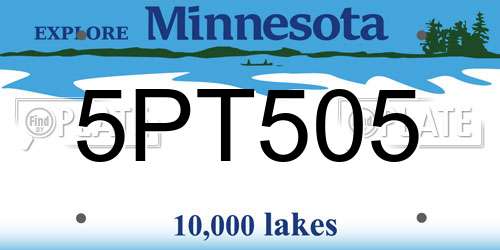 5PT505 Minnesota License Plate