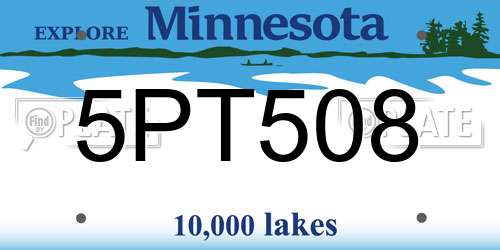 5PT508 Minnesota License Plate