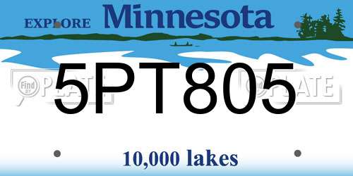 5PT805 Minnesota License Plate