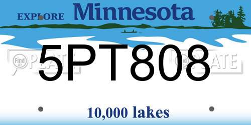 5PT808 Minnesota License Plate