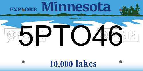 5PTO46 Minnesota License Plate