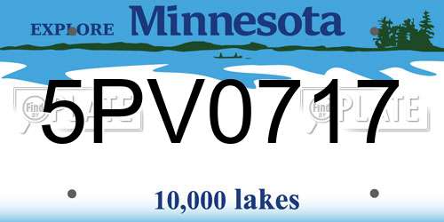 5PV0717 Minnesota License Plate
