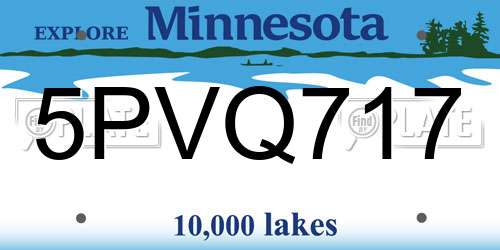 5PVQ717 Minnesota License Plate