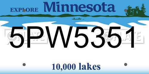 5PW5351 Minnesota License Plate