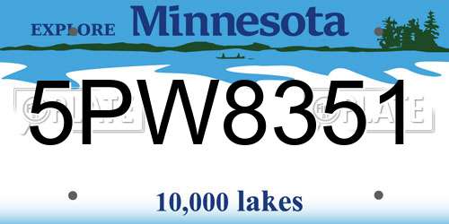 5PW8351 Minnesota License Plate