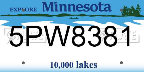 5PW8381 Minnesota License Plate