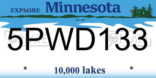 5PWD133 Minnesota License Plate