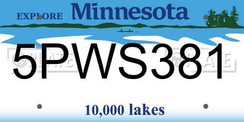 5PWS381 Minnesota License Plate