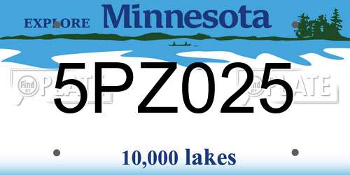 5PZ025 Minnesota License Plate