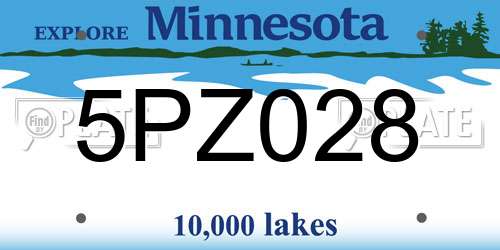 5PZ028 Minnesota License Plate