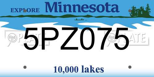 5PZ075 Minnesota License Plate