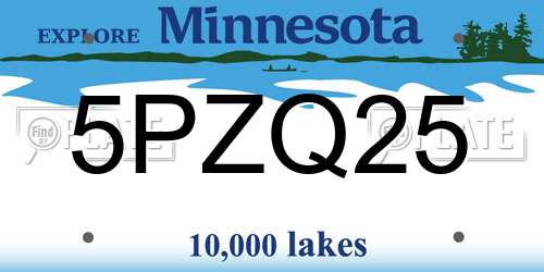 5PZQ25 Minnesota License Plate