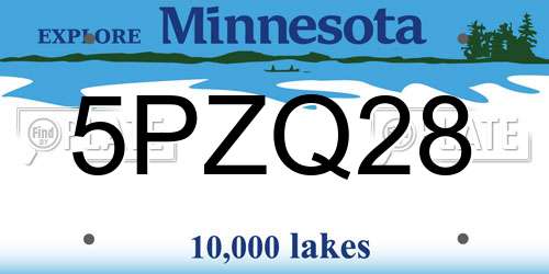5PZQ28 Minnesota License Plate