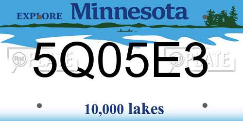 5Q05E3 Minnesota License Plate
