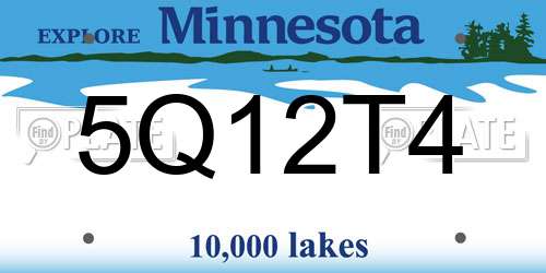 5Q12T4 Minnesota License Plate