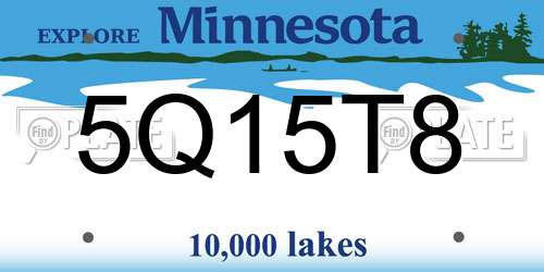 5Q15T8 Minnesota License Plate