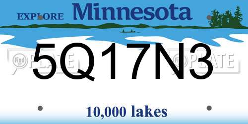 5Q17N3 Minnesota License Plate
