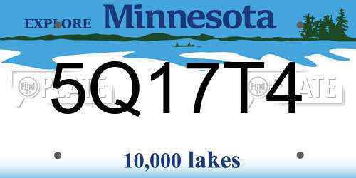 5Q17T4 Minnesota License Plate