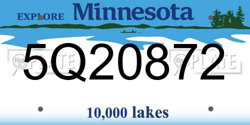 5Q20872 Minnesota License Plate