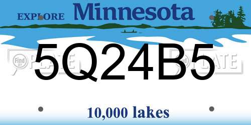 5Q24B5 Minnesota License Plate