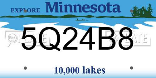 5Q24B8 Minnesota License Plate