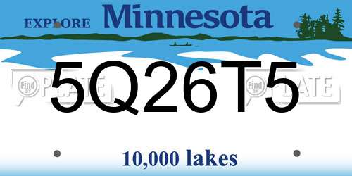 5Q26T5 Minnesota License Plate