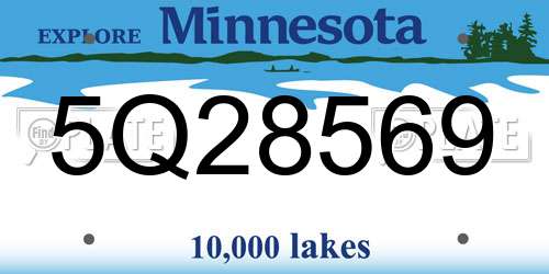 5Q28569 Minnesota License Plate