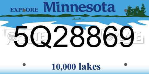5Q28869 Minnesota License Plate