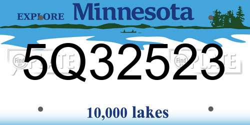 5Q32523 Minnesota License Plate