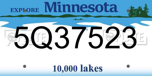 5Q37523 Minnesota License Plate
