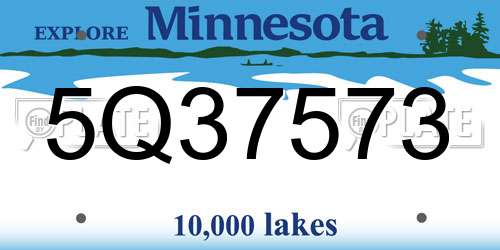 5Q37573 Minnesota License Plate