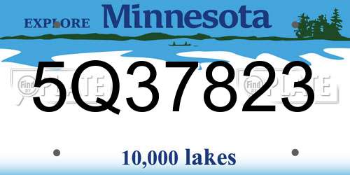 5Q37823 Minnesota License Plate
