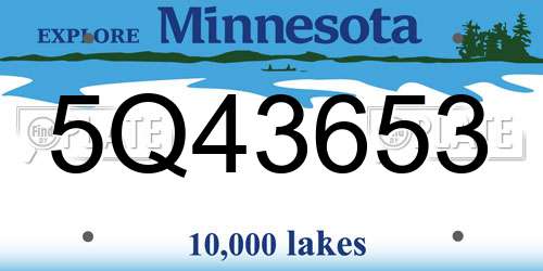 5Q43653 Minnesota License Plate