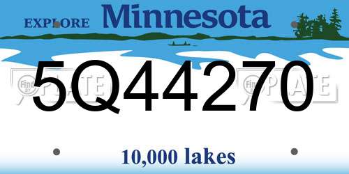5Q44270 Minnesota License Plate