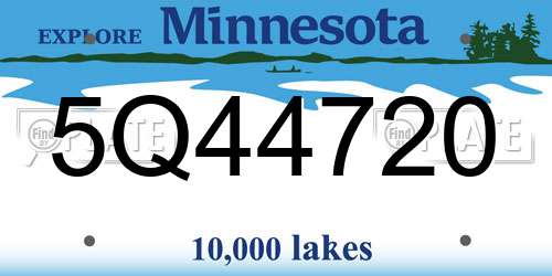 5Q44720 Minnesota License Plate